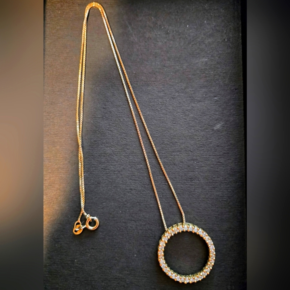 Diamond circle of life necklace. 18 inch chain.